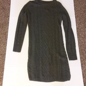 Army green sweater dress